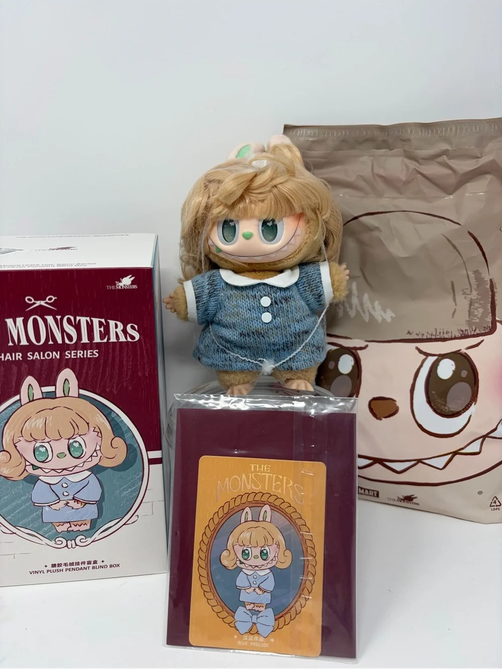 BLUE PRELUDE LABUBU Popmart The Monsters HAIR SALON Plush Pendant